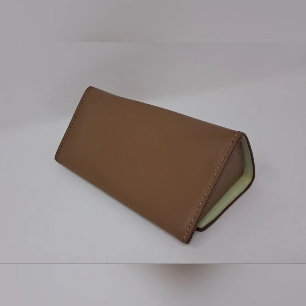NWOT Burberry Sunglasses Case XL Brown Leather Authentic 7